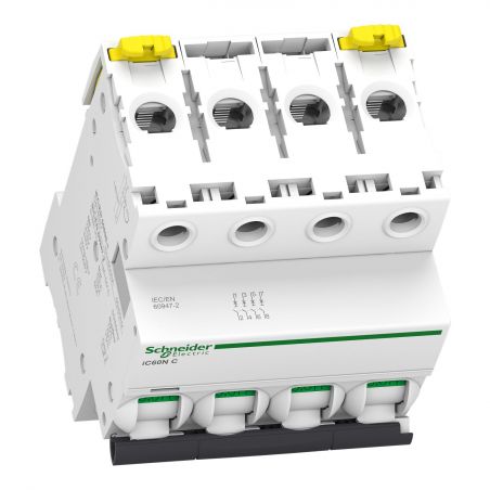 A9F74463 - Disjoncteur tetrapolaire 4P 63A Courbe C - 4 modules - 10kA - Schneider Electric Acti9 iC60N – Image 3