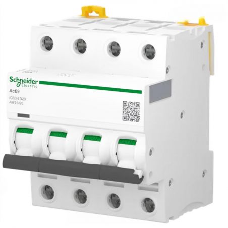 A9F75420 - Disjoncteur courbe D tetrapolaire 20A - 4P - 10kA - A vis - Schneider Electric Acti9 iC60N – Image 2
